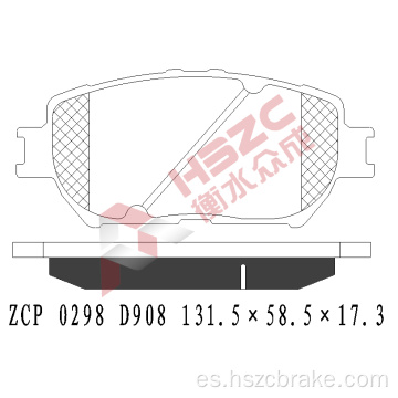 Padera de freno de cerámica FMSI D908 para Toyota